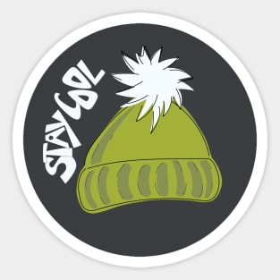 Whimsical cartoon toque with Stay Cool illustrated text Sticker